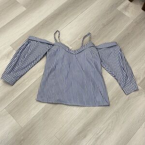 Revolve Brand Bardot Blue and White Striped Top